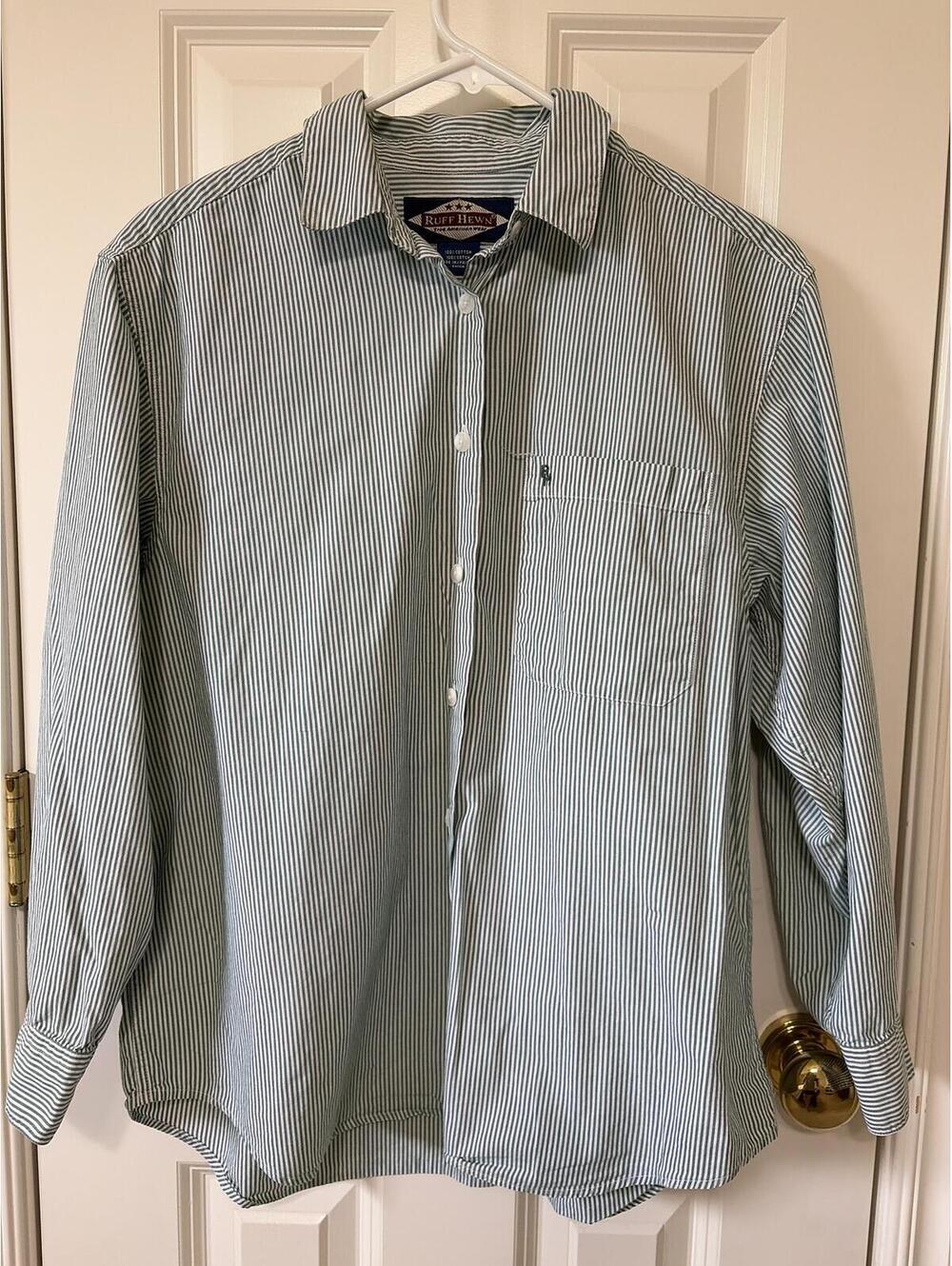 Ruff Hewn Women’s Green and White Button down size medium